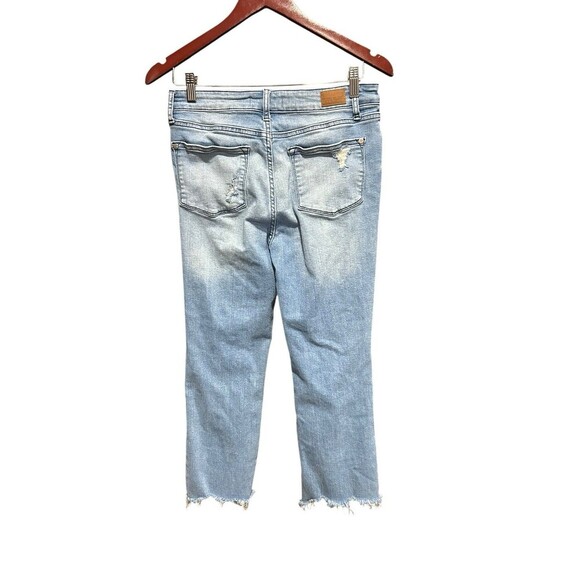 Judy Blue Mid Rise Destroyed Tinted Wash Cropped Straight Leg Jean 88512 Sz 9/29 - Picture 5 of 7